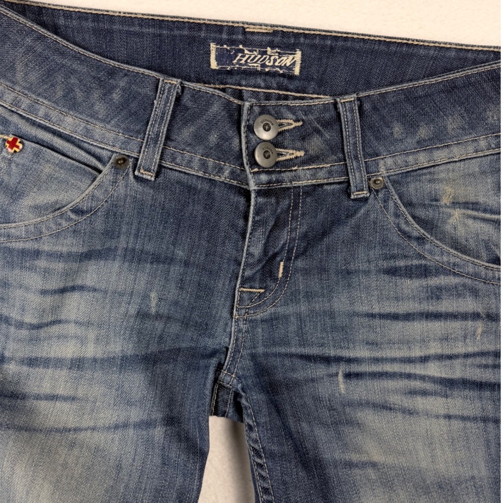 Hudson Jeans Beth Baby Bootcut Blue Denim Low Rise Flap Pocket W170DCV Size 26 - Picture 2 of 10